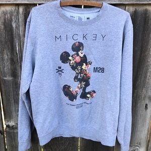 Grey Floral Minnie Mouse Disney Sweatshirt Too Many People Grow Up Medium
